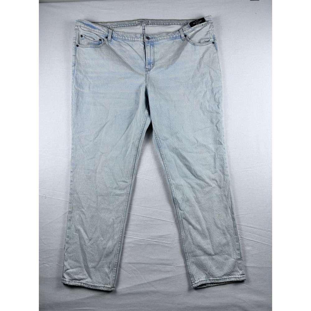 Abercrombie & Fitch Curve Love The Straight Mid Rise Jeans Light Wash 37 24L
